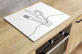 Inductiebeschermer - Bestek Art - 85x52 cm - Inductiebeschermer - Inductie Afdekplaat Kookplaat - Inductie Mat - Anti-Slip - Keuken Decoratie - Keuken Accessoires