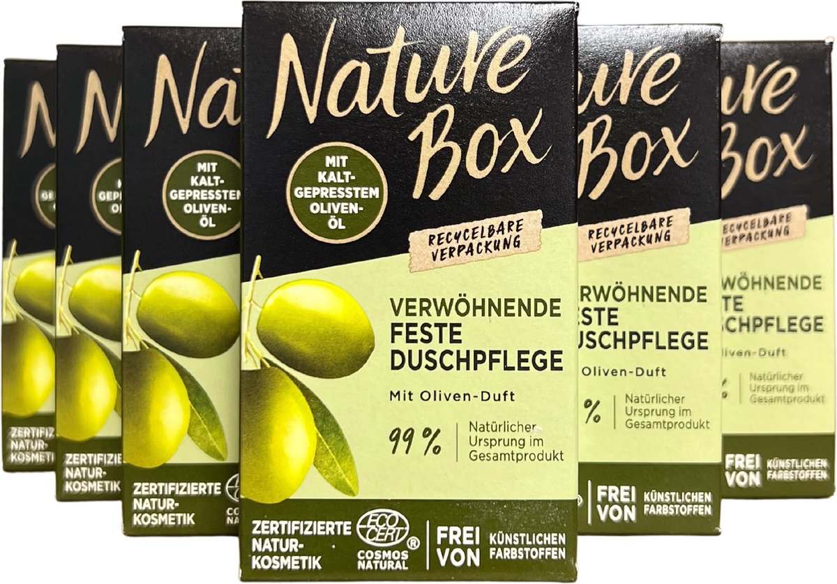 Goedkoopste Nature Box Olive Shower Bar 6 x 100 g - Voordeelverpakking
