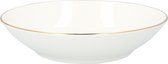 HOMLA Auro diep bord stijlvol bord voor vele interieurs keukenuitrusting servies minimalistisch design en klassieke vorm van wit porselein met gouden rand 21 cm