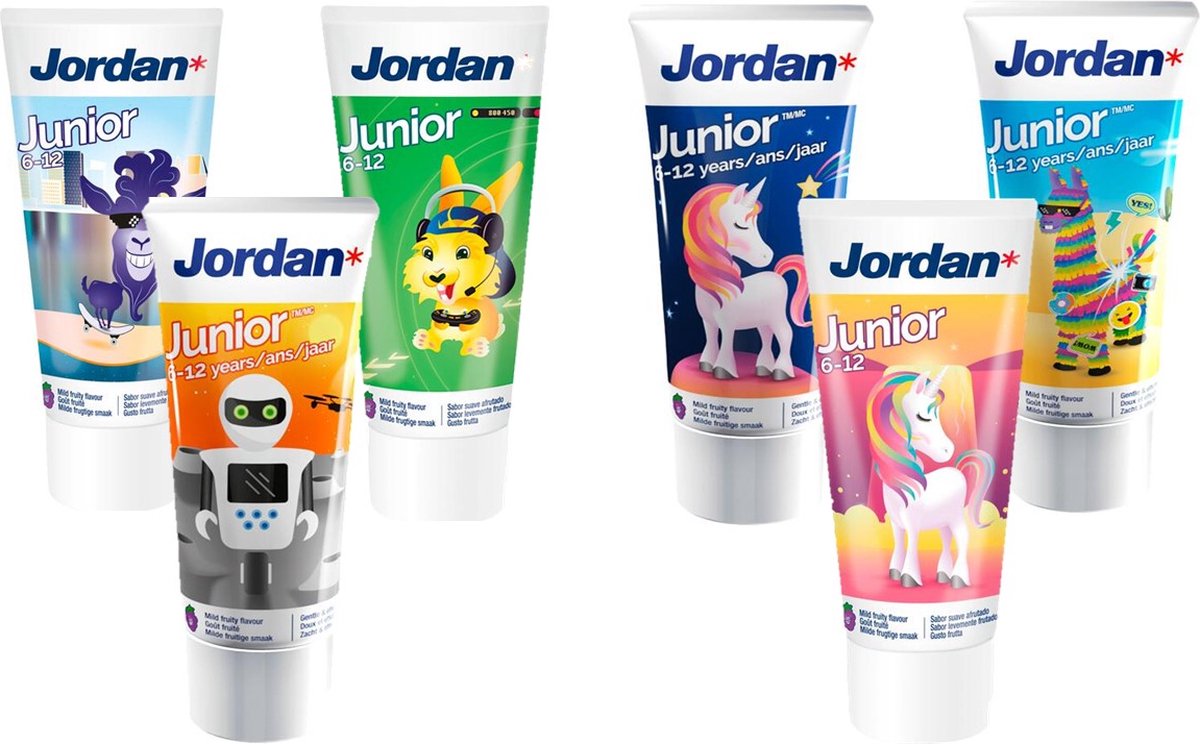 Jordan Tandpasta – Junior 6-12 jaar - Voordeelverpakking 6 x 50 ml