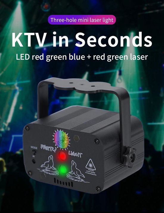 DJLicht USB mini led disco licht RGB - dj - laser - projector - Effect