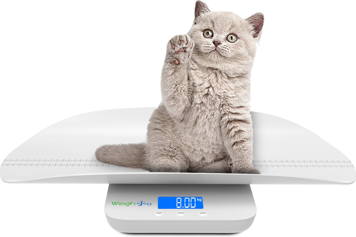 WeighJo - Digitale weegschaal - Dierenweegschaal -Baby Weegschaal  - Tot 100 kg - WeighJo