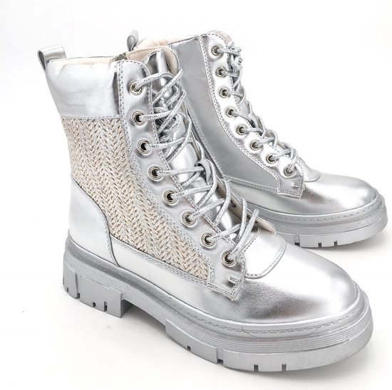 SmileFavorites® Veterboots - Zilver - Imitatieleer - Maat 36