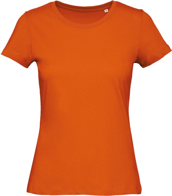 T-shirt Dames M B&C Ronde hals Korte mouw Orange 100% Katoen