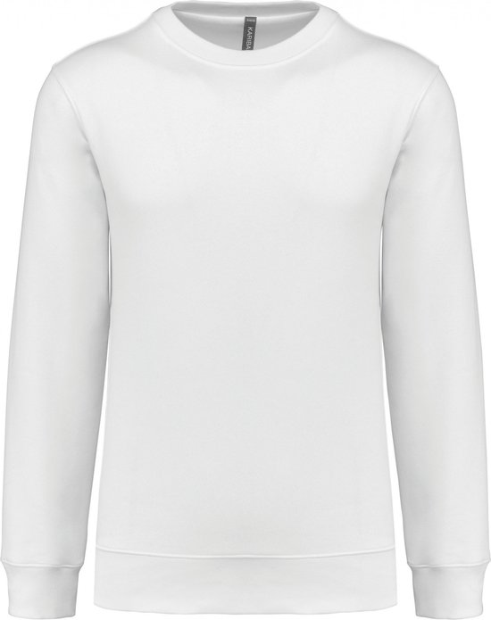 Sweatshirt Unisex S Kariban Ronde hals Lange mouw White 80% Katoen, 20% Polyester
