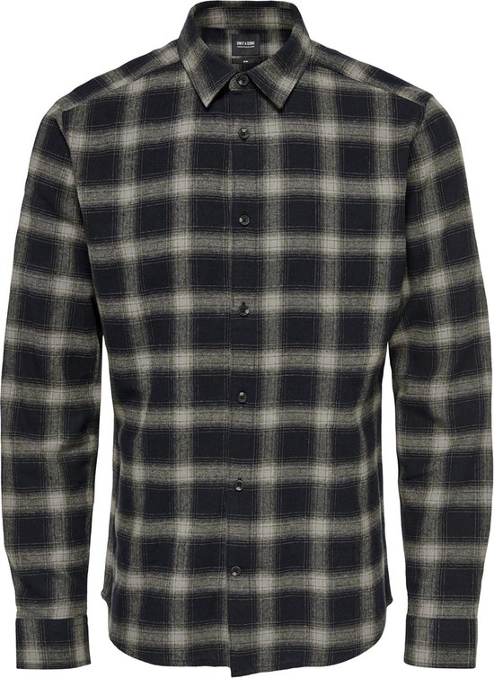 Chemise homme Only & Sons ONSARI SLIM FLANNEL CHECK LS - Taille S