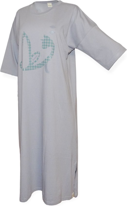 Ibramani Cat T-Shirt Light Grey - Dames T-shirt Jurk - Zomer T-Shirt - Oversized T-Shirt - Premium Katoen - Dames Kleding