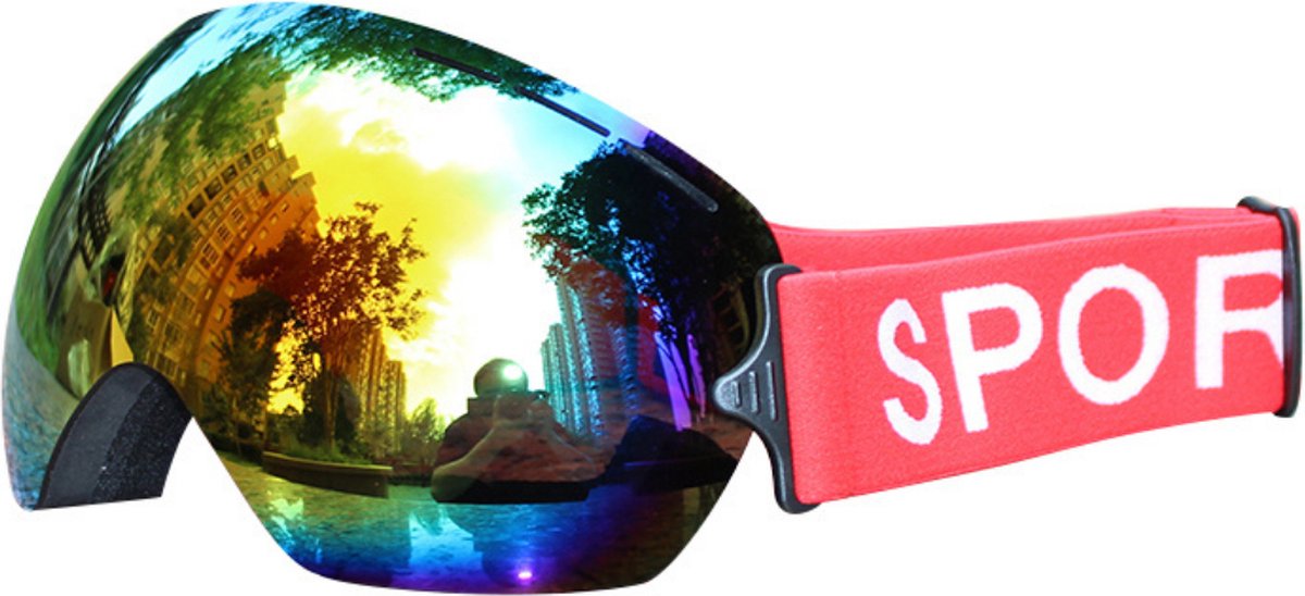 Livano Skibril - Dames - Heren - Ski Zonnebril - Winddicht - UV-Bescherming - Ski - Wintersport - Ski Gadgets - Rood