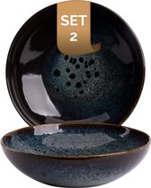 Palmer Assiette creuse excentrique 22 cm Grès Blauw 2 pièce(s)