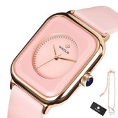 WWOOR - Horloge Dames - Cadeau voor Vrouw - 43 mm - Roze