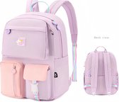 Sac à dos scolaire filles adolescents sac à dos sac d'école pour enfants sac à dos pour enfants kawaii (violet)