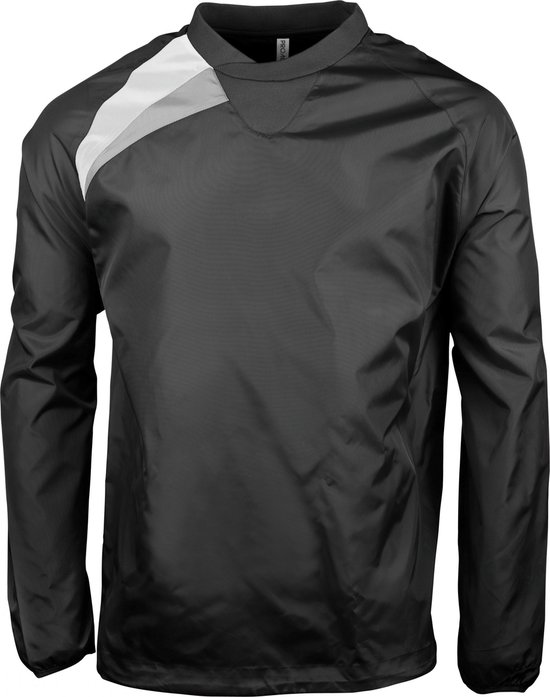 SportSweatshirt Kind 10/12 years (10/12 ans) Proact Ronde hals Lange mouw Black / White / Storm Grey 100% Polyamide