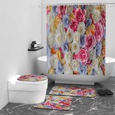 Floraweg Douchegordijn,Shower Curtain,badgordijn,badkamergordijn,Bloemen in de bergen,-topkwaliteit - digitale printen -Anti Schimmel - Inclusief 12 ringen -met 12 stuks douchegordijnhaken – Waterdicht -Wasbaar- Polyester - 180x200 cm