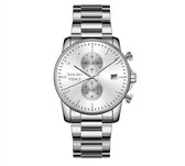 Horloge Staal Mannen - Horloges van Mauro Vinci - Zilverkleurig horloge met geschenkbox
