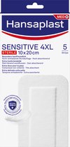 Hansaplast Sensitive 4XL Pleisters - 10 x 20cm - 5 Strips - Groot - Eilandpleister - Extra Huidvriendelijk