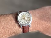 Bracelet de montre en cuir alligator de Premium de 18 mm Marron / aspect cuir d'alligator / bracelet de montre en cuir marron avec extracteurs à dégagement rapide