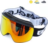 Livano Skibril - Ski Zonnebril - Dames - Heren - Wintersport - Winddicht - UV-Bescherming - Ski Gadgets - Zwart Met Grijs