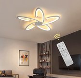 Goeco plafonnière - 70cm - groot - LED - Dimbare - Woonkamer - Slaapkamer - afstandsbediening - Wit