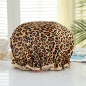 Luxe Grote Douchemuts / Shower cap / Douchekapje / Douche cap voor vol haar / krullen / afro van AfricanFabs® - Bruine Leopard / Panter