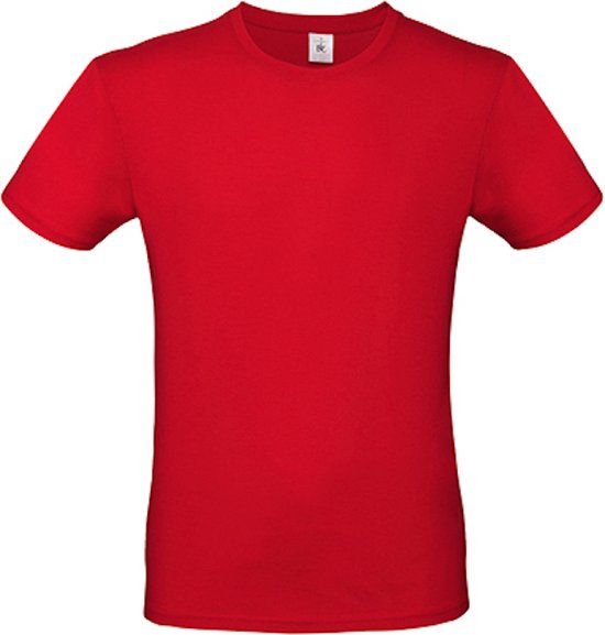 2-Pack herenshirt '150' met ronde hals B&C Collectie Rood maat XL