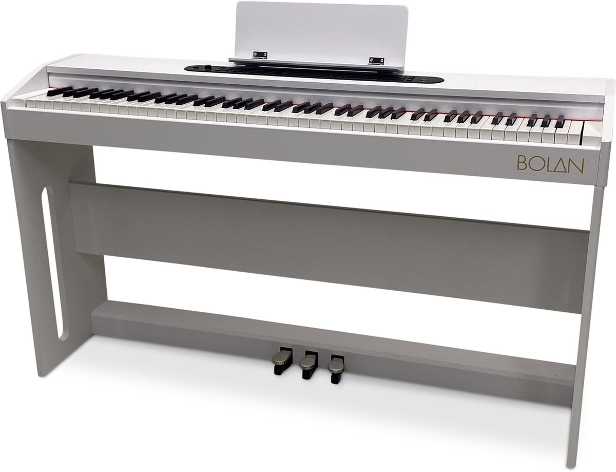 Bolan CP-1 digitale piano wit - home piano met meubel - beginnerspiano - elektrische piano 88 toetsen