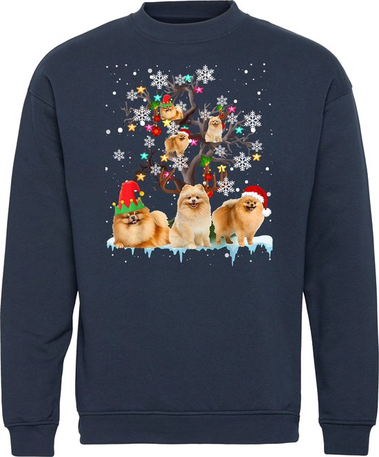 Kersttrui Pekiboom | Foute Kersttrui Dames Heren | Kerstcadeau | Kerstpakket | Navy | maat 3XL