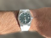 Intergrated rubber watch strap White for Tissot PRX 35mm - Geïntegreerde rubber horloge band Wit met quick release trekker