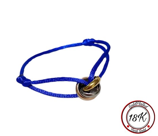 Soraro Tricolor Armband | Blauw | 18K Goldplated | Soraro Armbanden | Cadeau voor haar | verjaardag vrouw | Vaderdag | Vaderdag Cadeau