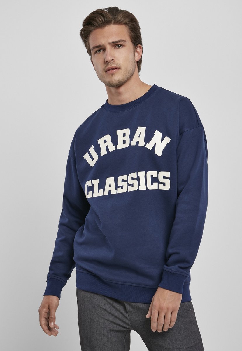 Urban Classics College Print Sweater/trui M Rood