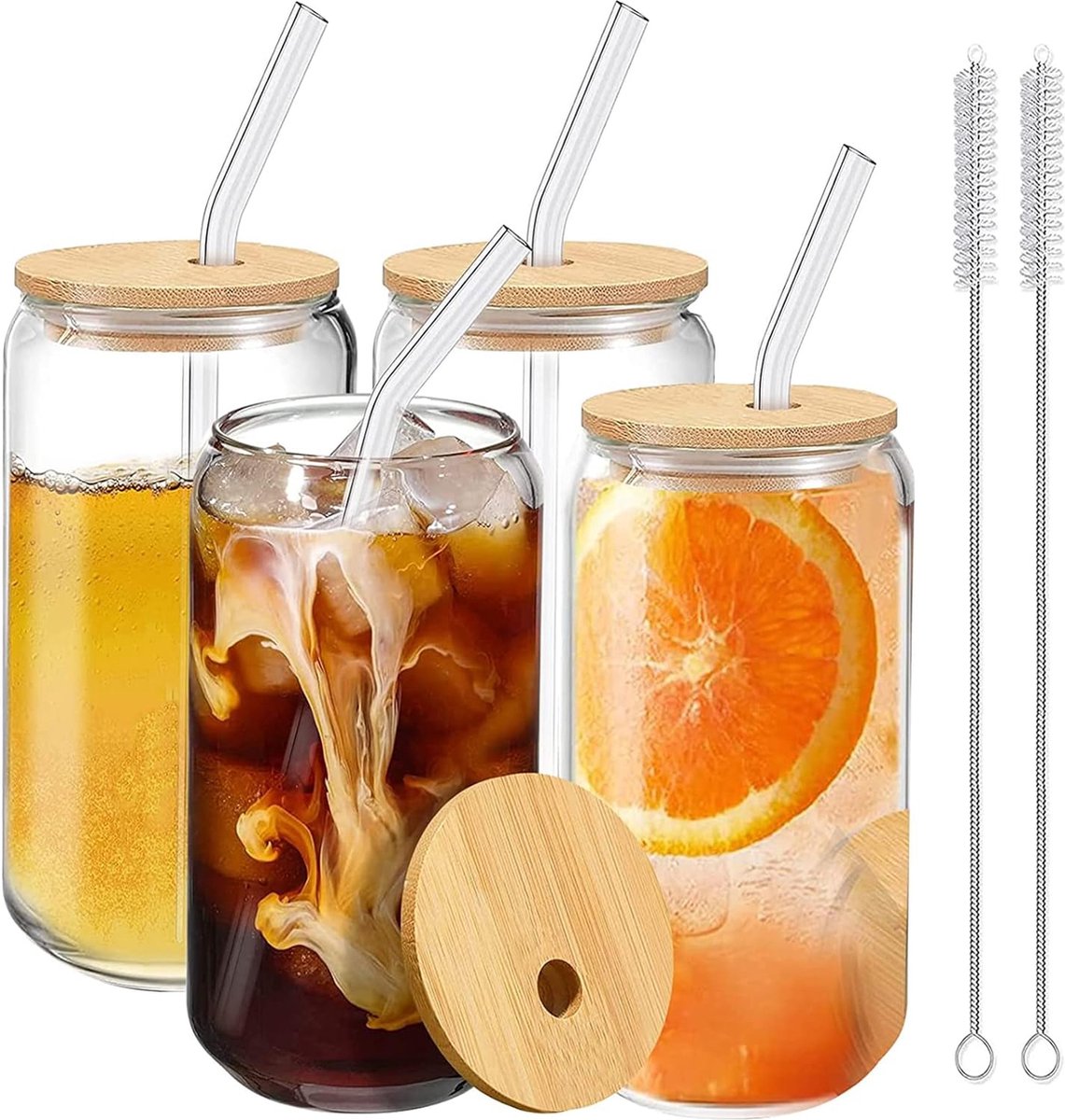 Sendez Koffieglazen, 360 ml, stapelbaar, theeglazen, set van 6 met reliëfstructuur, voor latte macchiato