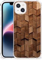 Stevig Telefoonhoesje geschikt voor Apple iPhone 14 Plus Wooden Cubes
