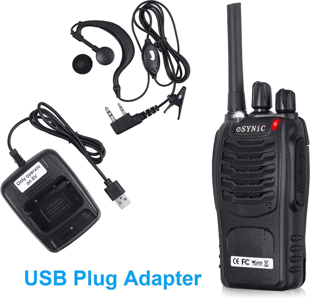 Walkie Talkie Professional voor volwassenen, Walky Talky Outdoor Equipment Radio Set, Radio Survival Equipment (Grijs