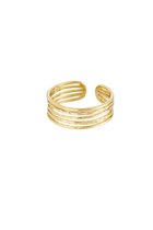 Ring 5 thin layers - Yehwang - Ring - Stainless Steel - One size - Goud