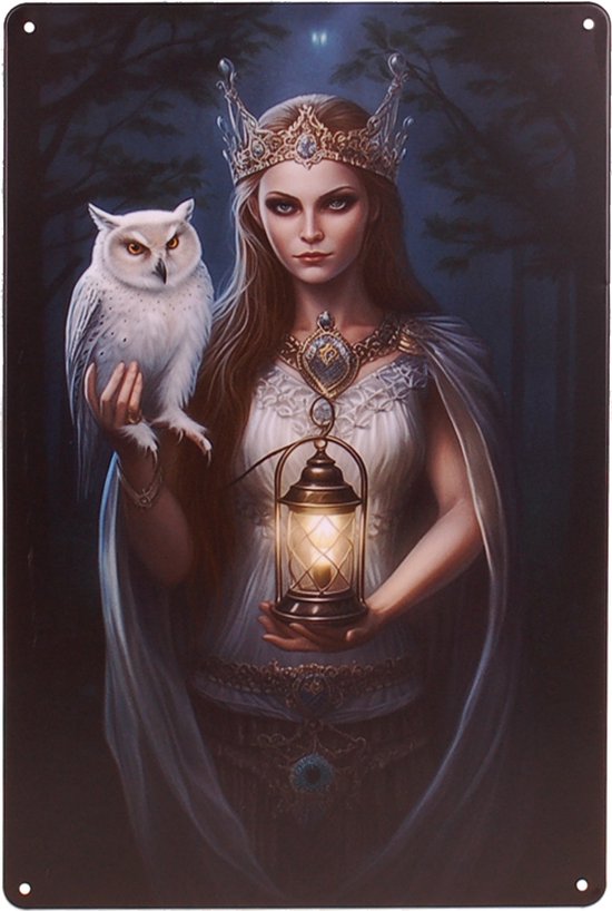 Metalen Plaatje - Bosfee met Uil