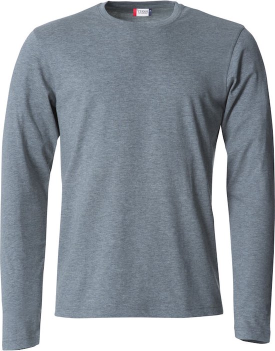 Clique lichtgewicht T-shirt met lange mouwen Grijs-melange maat XS