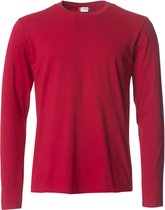 Clique lichtgewicht T-shirt met lange mouwen Rood maat 3XL