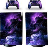 Equivera Geschikt voor PS5 Sticker - Geschikt voor PS5 Skins Voor PS5 + 2 Stickers Voor Controllers - Digital Edition - Beschermhoes - Limited Edition Purple Storm