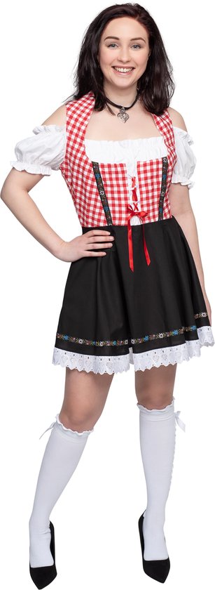 Tiroler Dirndl Kleid Damen - Oktoberfest Kostüm Mit Schürze & Bluse