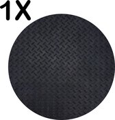 BWK Flexibele Ronde Placemat - Zwarte Traanplaat - Metalen Textuur - Set van 1 Placemats - 50x50 cm - PVC Doek - Afneembaar