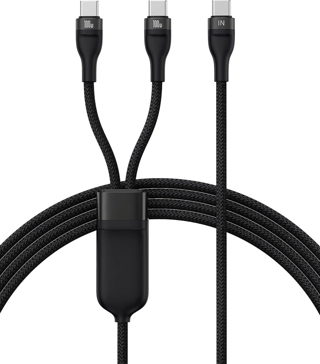 Image of Phreeze USB C Kabel naar 2x USB C Kabels - 100W Super Snel Laden - Snellader - Snoer - Oplader USBC - Geschikt voor Laptop, Tablet, Smartphone, GSM, Telefoon