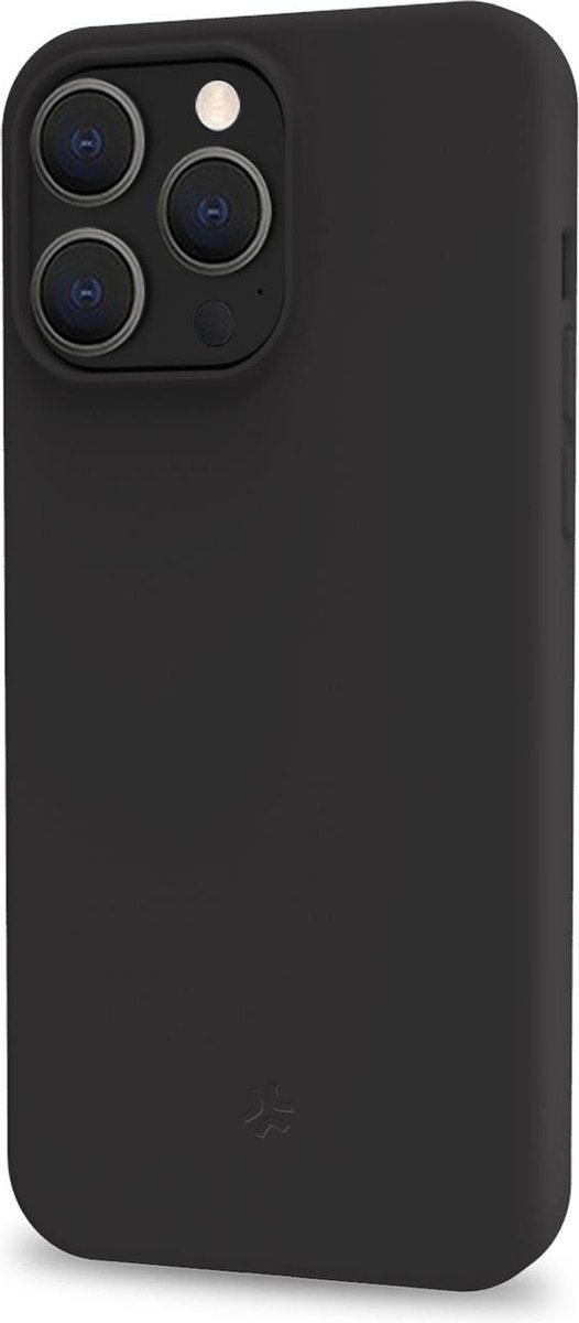 Celly Cromo Siliconen hoesje - Geschikt voor Apple iPhone 15 Pro - TPU Back Cover - Microfiber - Zwart