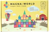 Magna-World Classic 40 stuks - Magnetisch speelgoed - Magnetische bouwstenen - Montessori speelgoed - Magnetisch speelgoed bouwblokken - STEM speelgoed - Magnetic Tiles - Compatibel met de grote merken