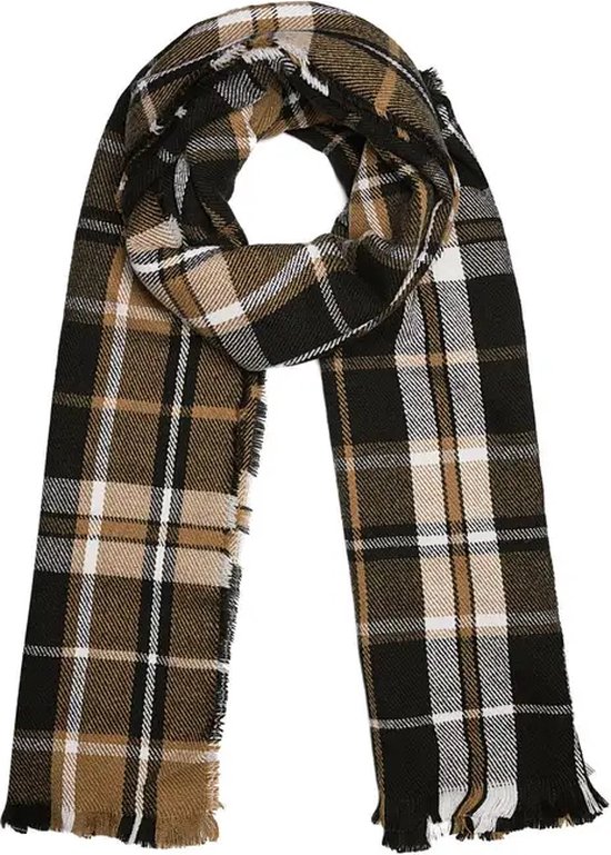 Sjaal - shawl - herfst / winter - nieuwe collectie - 2023 - zwart - beige - wit - warm - 100% Acryl - 200 x 70 cm