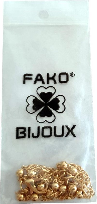 Fako Bijoux® - Enkelbandje - Enkelsieraad - Balletjes Duo - Goudkleurig - Fako Bijoux®