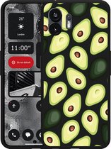 Cazy Hoesje Zwart geschikt voor Nothing Phone (2) Avocado's