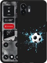 Cazy Hoesje Zwart geschikt voor Nothing Phone (2) Soccer Ball