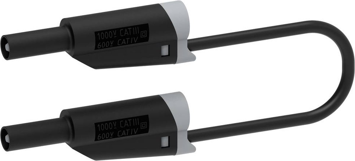 Electro PJP 2717-IEC-CD1-100N Meetsnoer Banaanstekker 4 mm Banaanstekker 4 mm 1.00 m Zwart 1 stuk(s)
