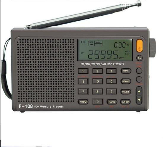 Velox Draagbare Noodradio - Multifunctionele radio - Draagbare FM radio - Survival Radio - Voor een noodpakket - Op batterijen - Voor Rampen - Grijs