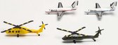 Herpa schaalmodel vliegtuigen Helicopter & Business Jet (2x 2 st.) schaal 1:500