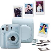 Fujifilm instax Mini 12 Bundel - Instant camera + 1 x 10 stuks film cameratas & stickers - Pastel Blue